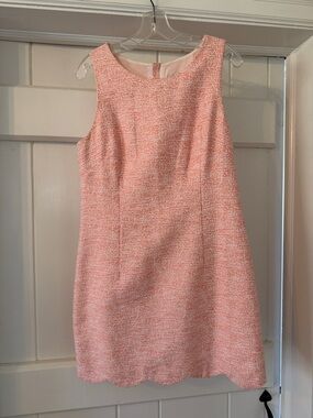 Southern Tide Pink Tweed Sleeveless Shift Dress